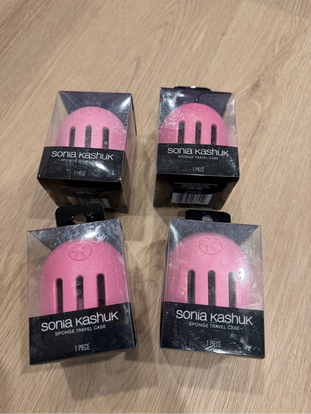 Sonia Kashuk Pink Sponge Travel Case - Pack of 4